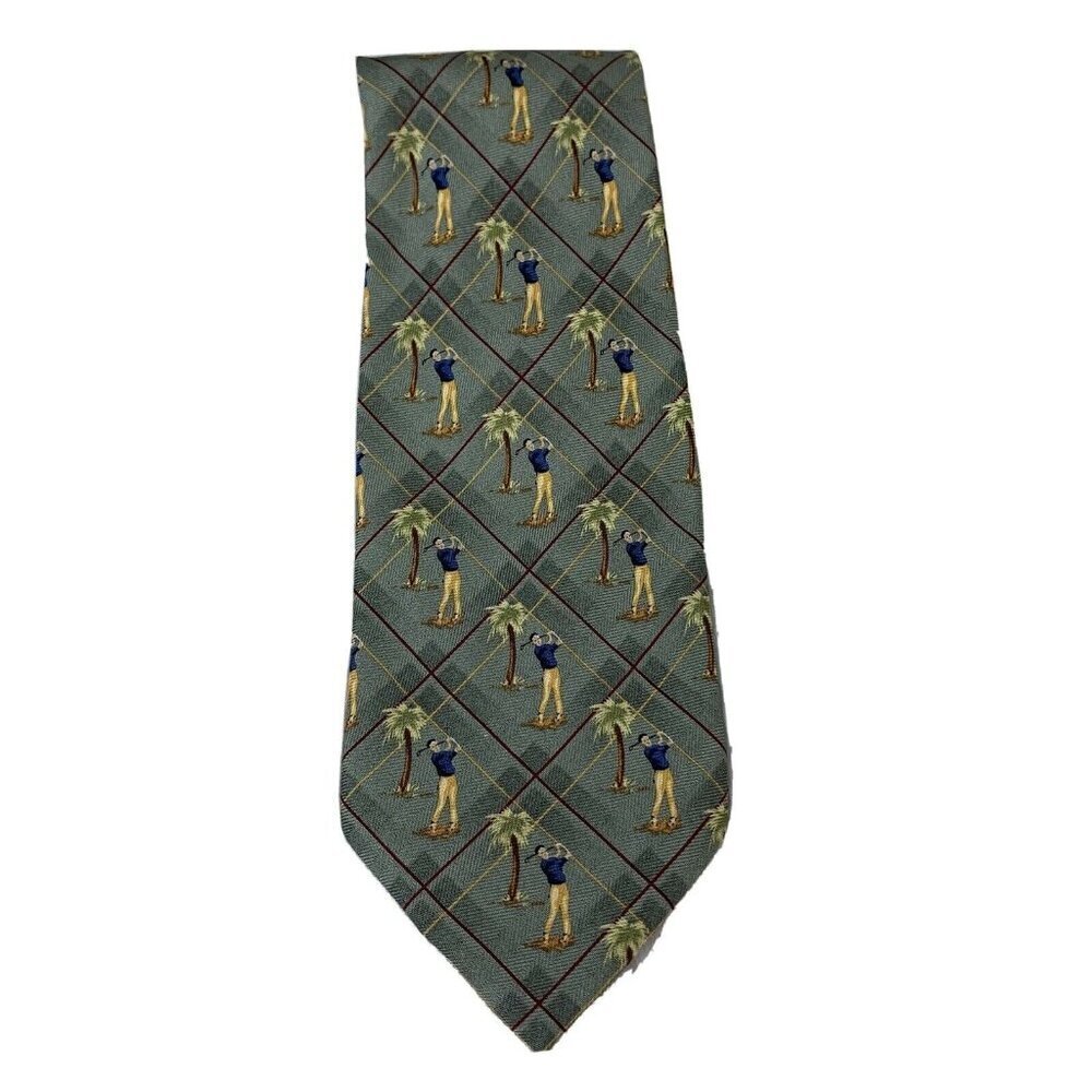 Tommy Bahama NEW Mens Hand Made Neck Tie 100% Silk Multicolor Golf Tropical
